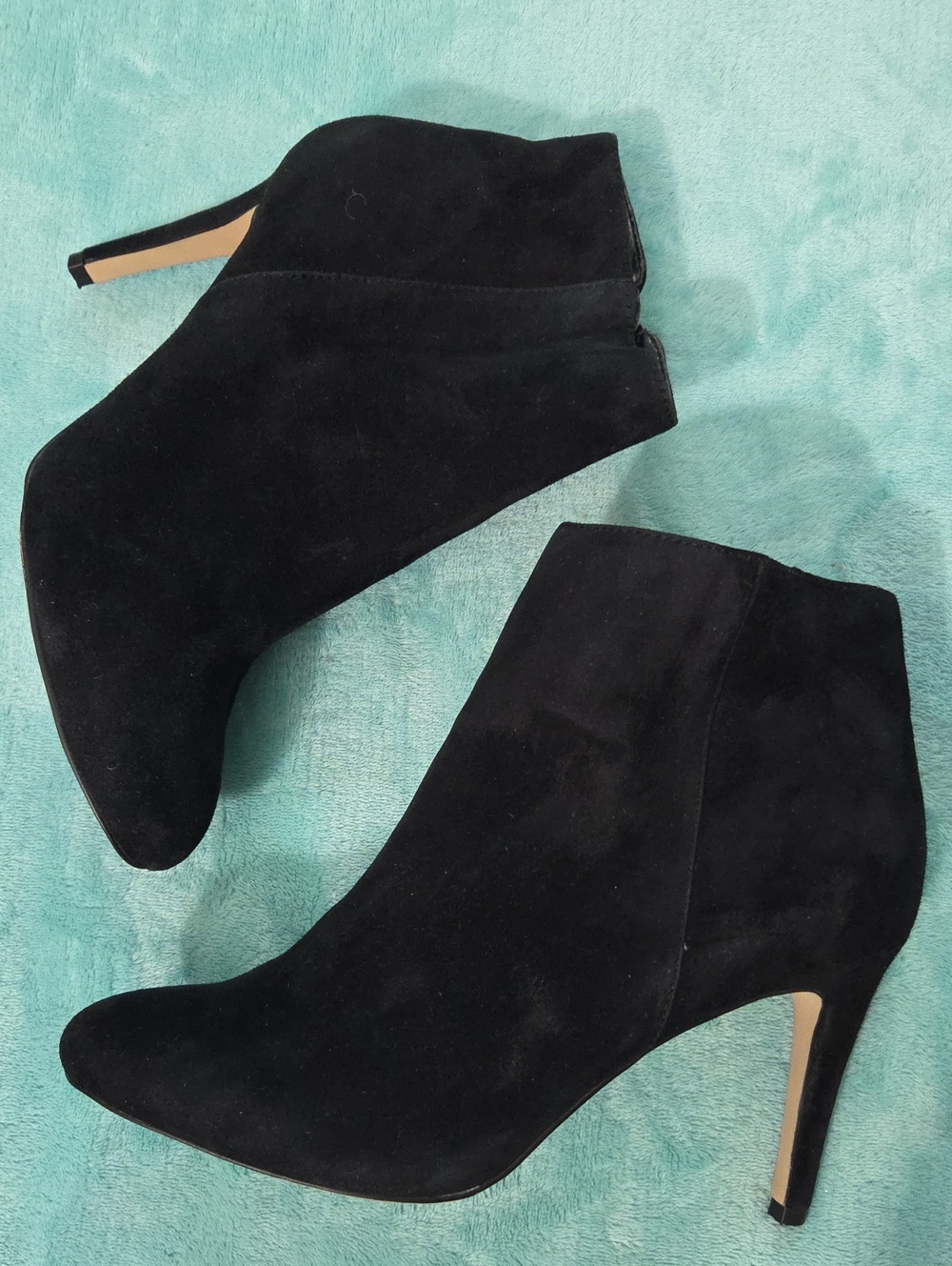 Aldo Black Suede Ankle Booties with Stiletto Heel